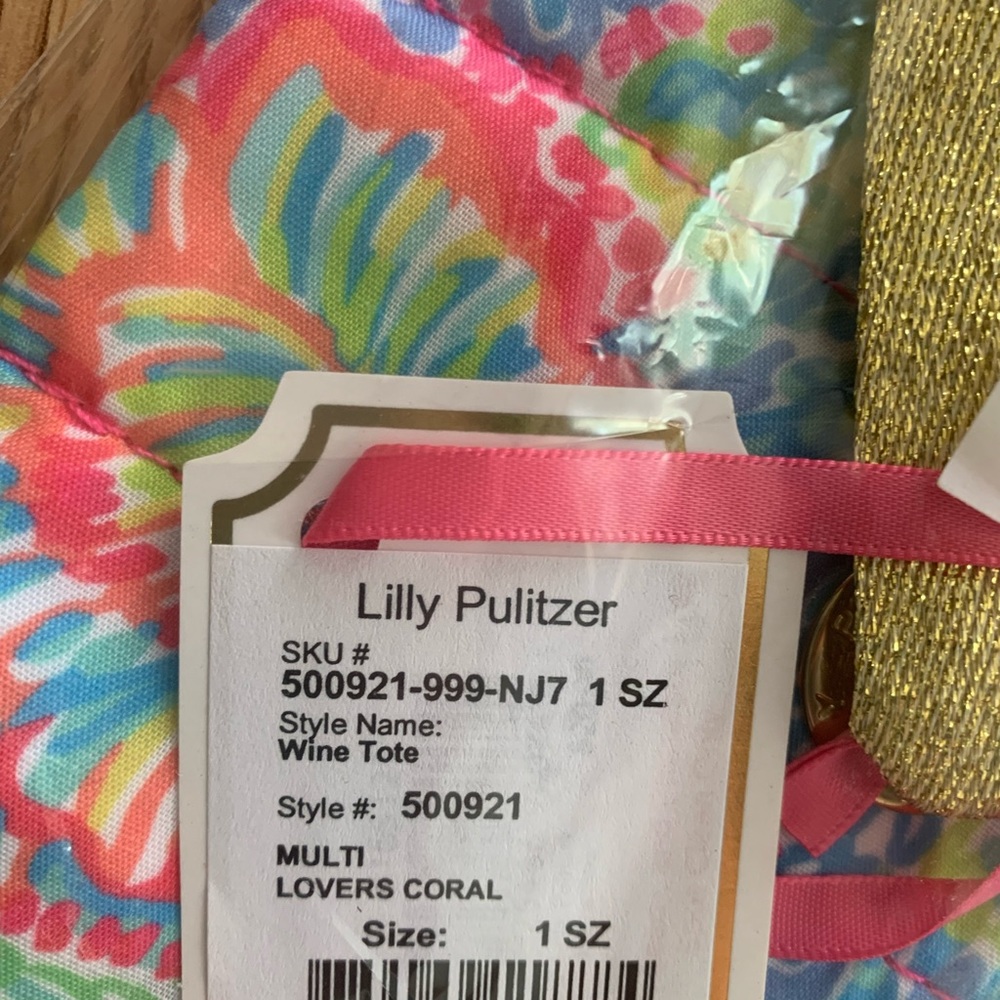 Lilly Pulitzer Lovers Coral Wine Tote - Picture 3 of 3